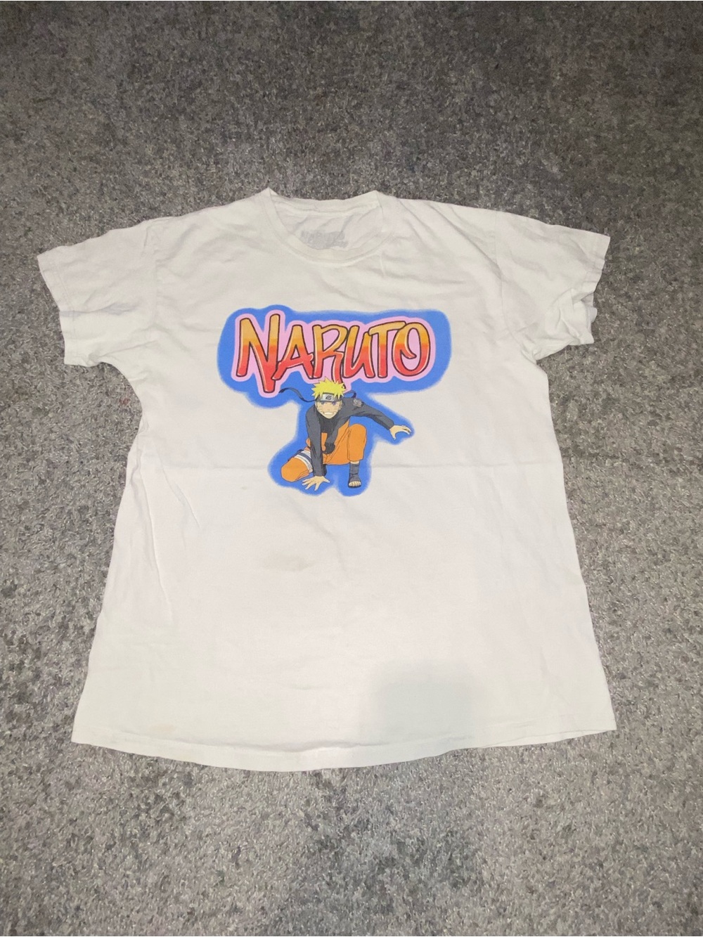 Naruto White Graphic Tee for - Anime Logo Front
